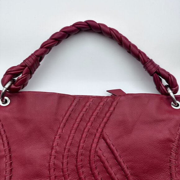 Fenn Wright Manson | Gorgeous Red Soft Leather Woven Hobo Bag - Picture 2 of 14